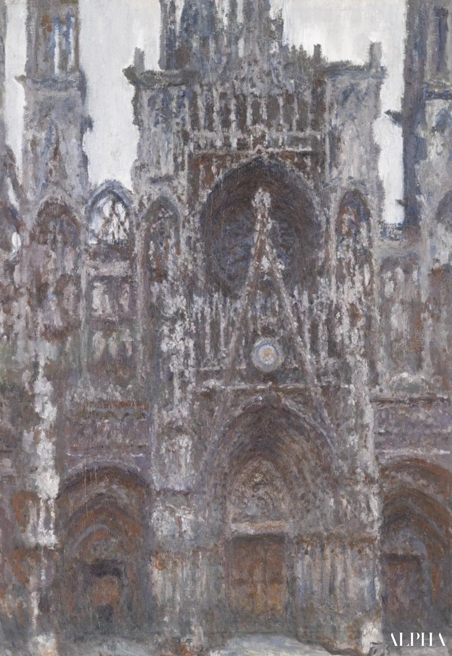 Le Portail vu de face, harmonie brune (W1319) - Claude Monet - Reproductions de tableaux et peintures haut de gamme