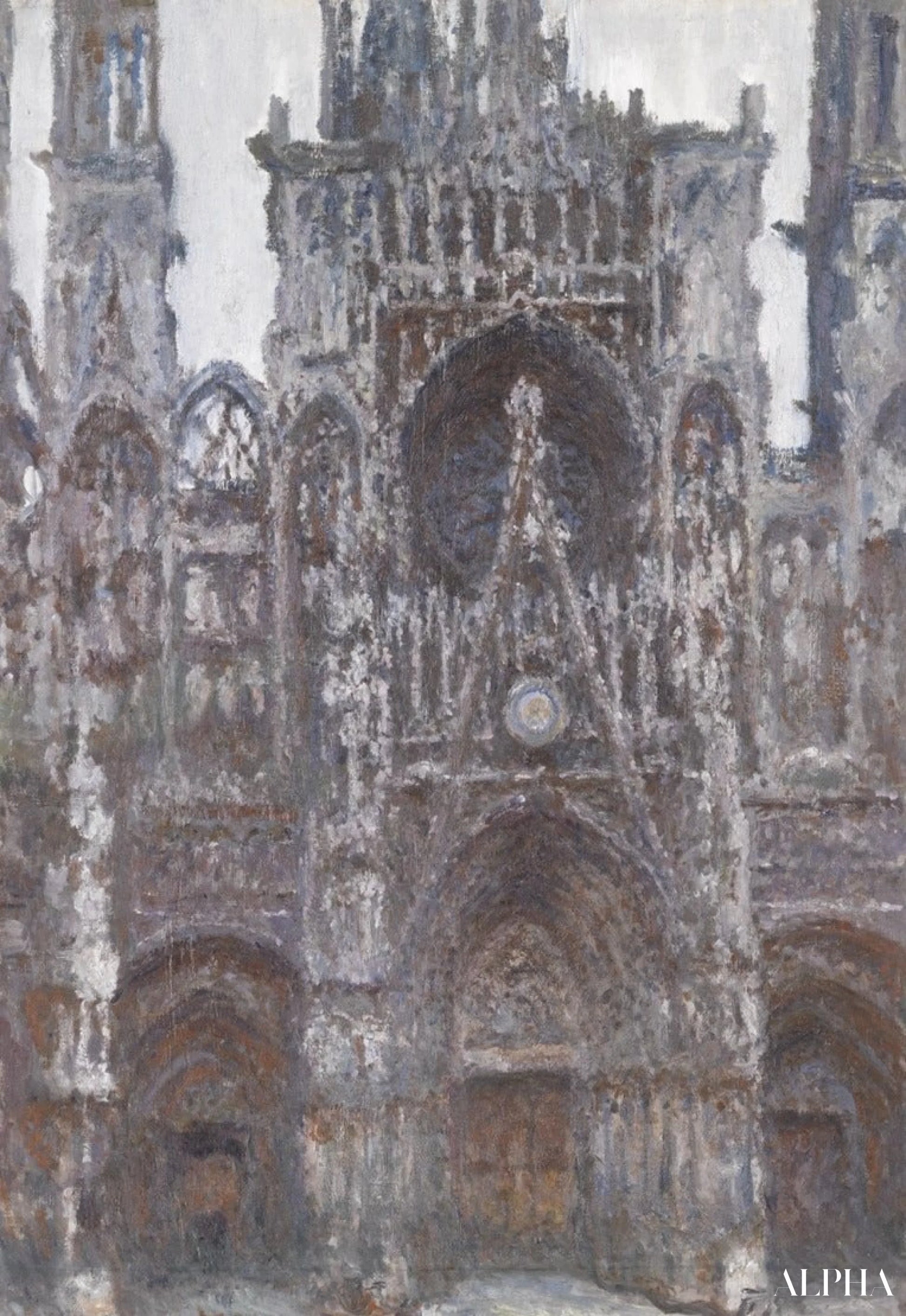 Le Portail vu de face, harmonie brune (W1319) - Claude Monet - Reproductions de tableaux et peintures haut de gamme