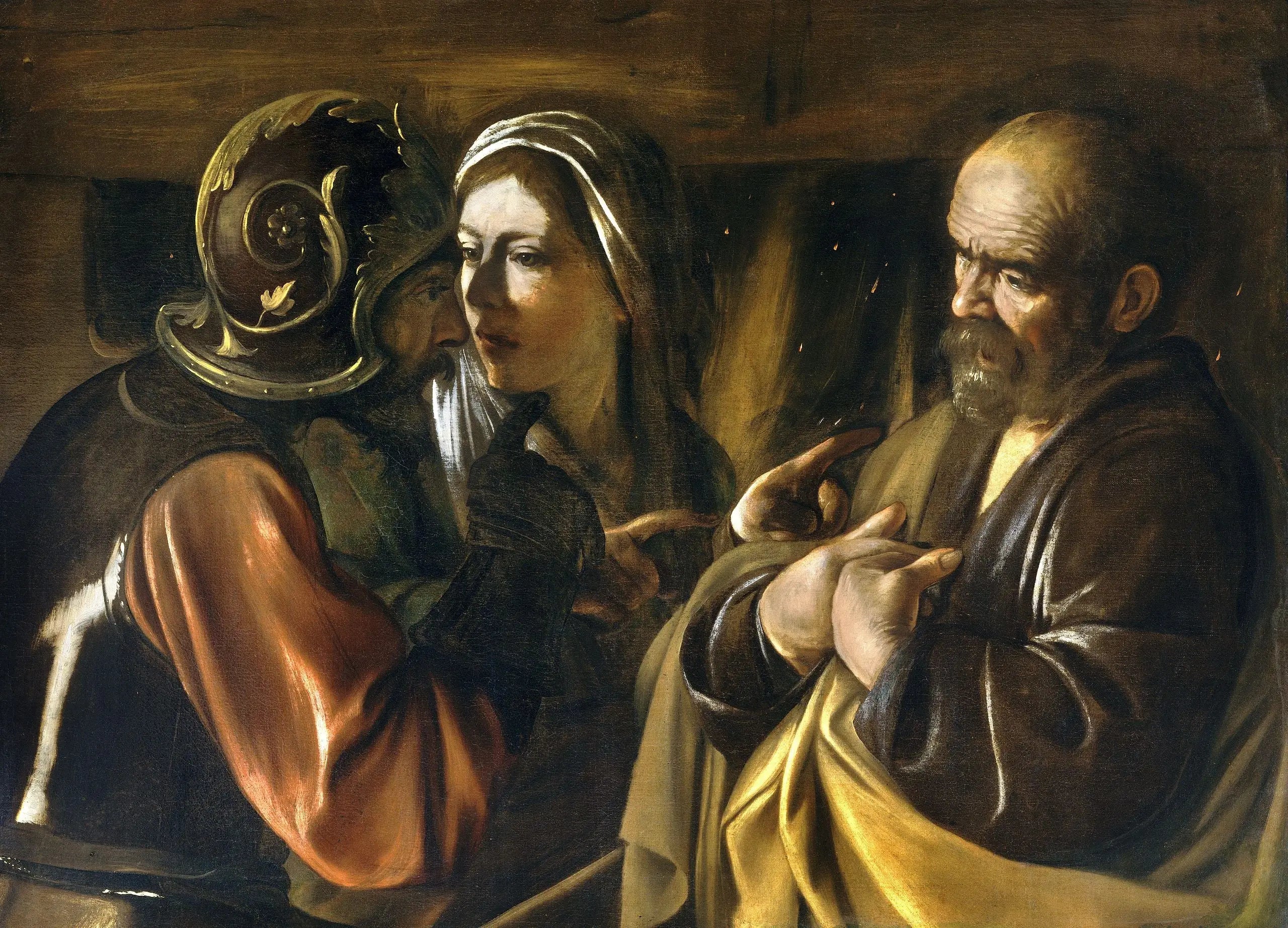 Le Reniement de saint Pierre - Le Caravage image 1 copie peinte à la main à l’huile