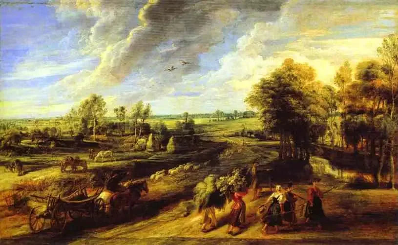 Le Retour des paysans des champs - Peter Paul Rubens image 1 reproduction artisanale de tableau