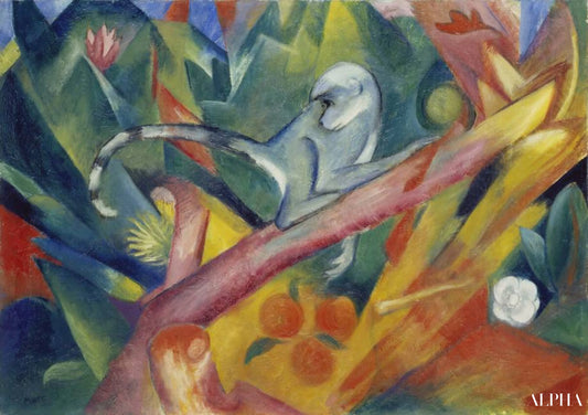 Le singe - Franz Marc - Reproductions de tableaux et peintures haut de gamme