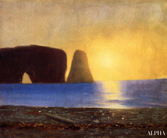 Le soleil se couche, rocher Percé, Gaspé, Québec, 1867 - William Bradford - Reproductions de tableaux et peintures haut de gamme