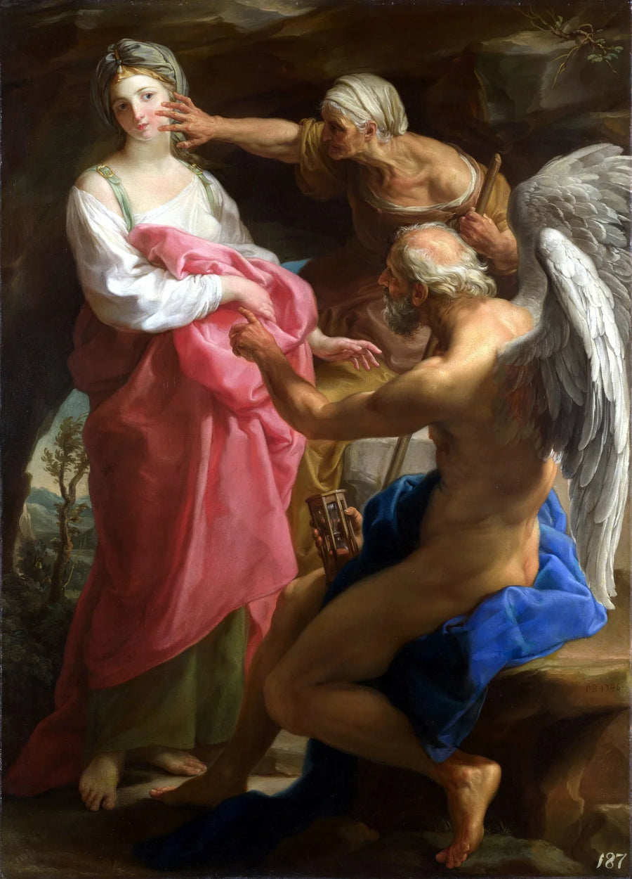 시간은 노령이 아름다움을 파괴하도록 명령한다 - Pompeo Batoni