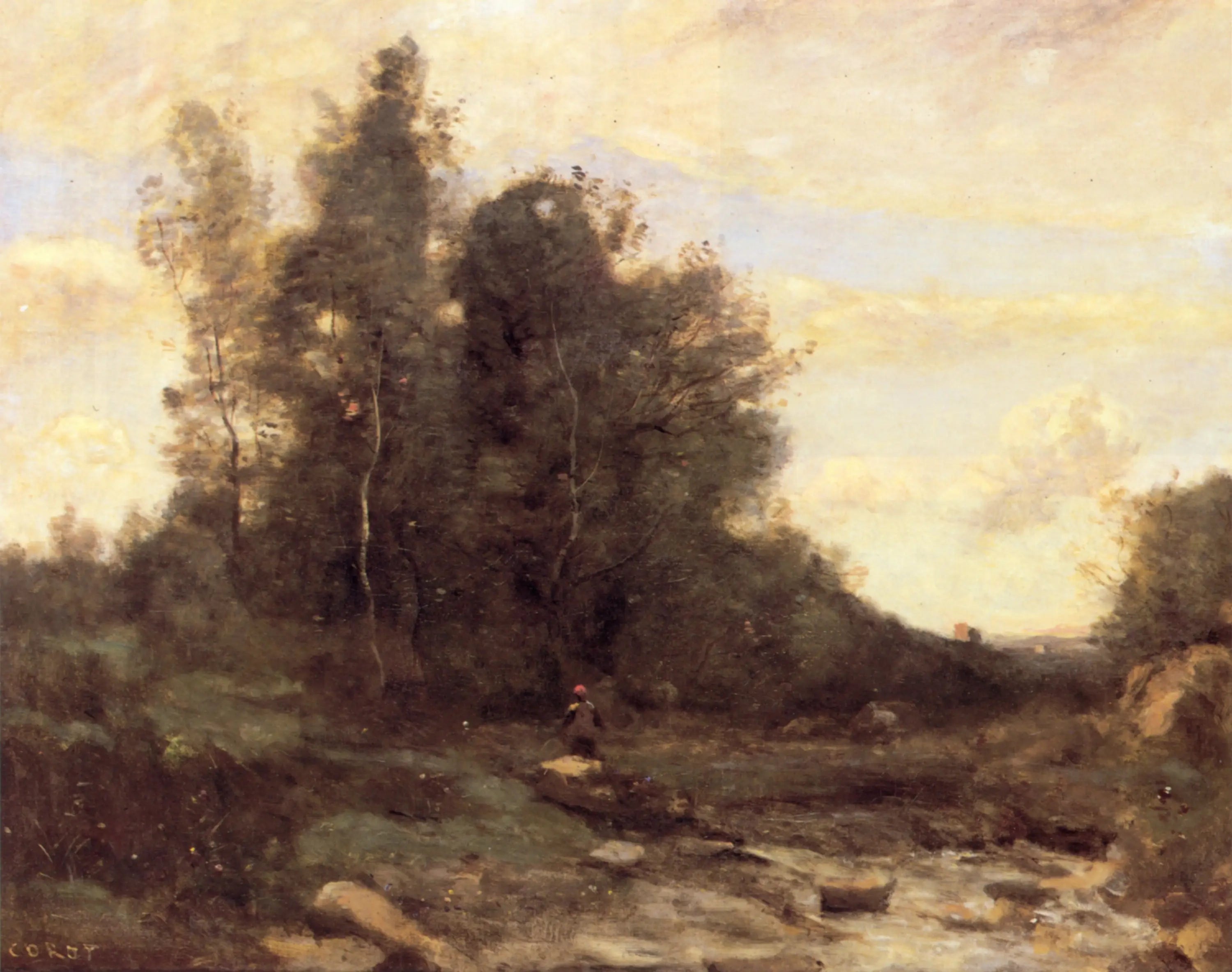 Le torrent pierreux (Crépuscule) - Jean-Baptiste Camille Corot - Alpha Reproduction
