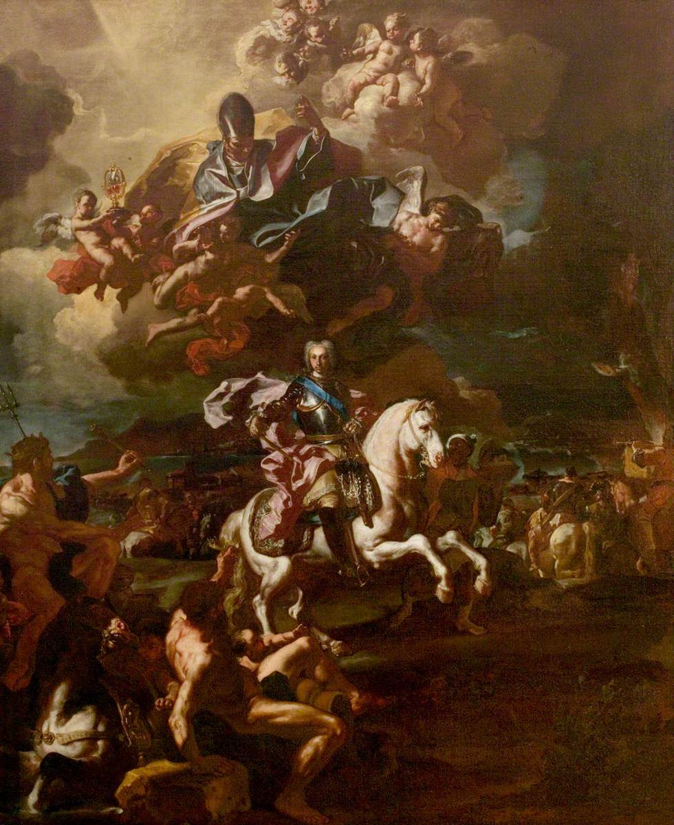 Le triomphe du roi Charles III au siège de Gaète - Francesco Solimena image 1 copie de tableau peinte à la main