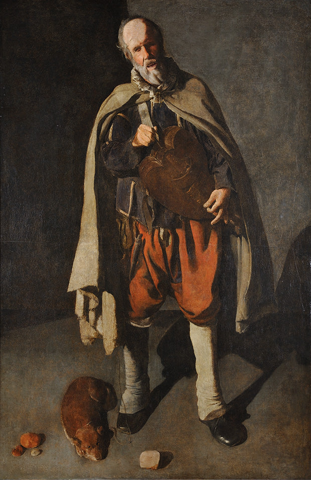 Le Vieilleur au chien - Georges de La Tour image 1 reproduction réalisée par Alpha Reproduction