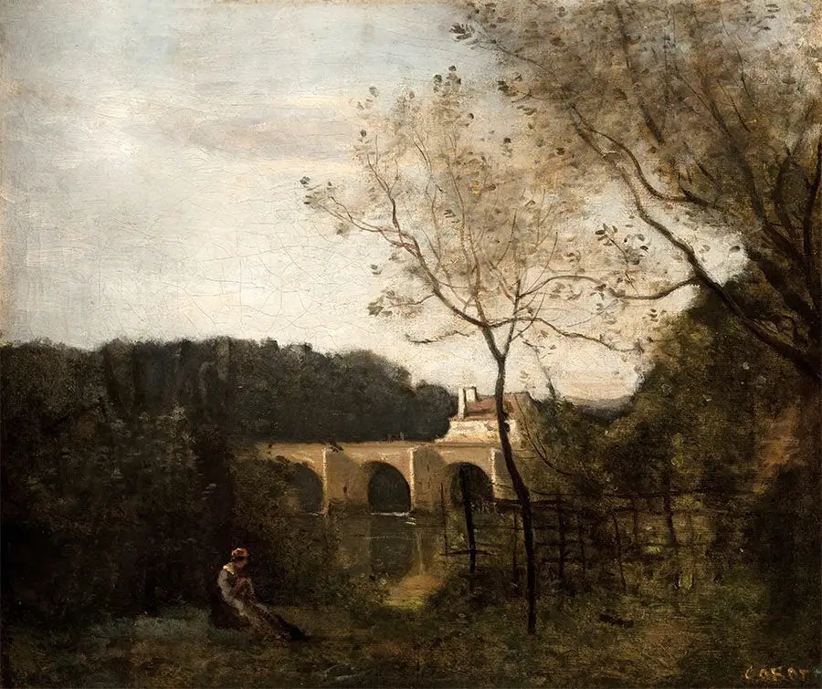 Le vieux pont à Mantes - Jean-Baptiste Camille Corot - Alpha Reproduction