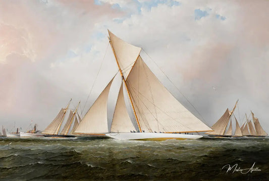 Le yacht de l'America's Cup Vigilant - James E. Buttersworth - Reproductions de tableaux et peintures haut de gamme