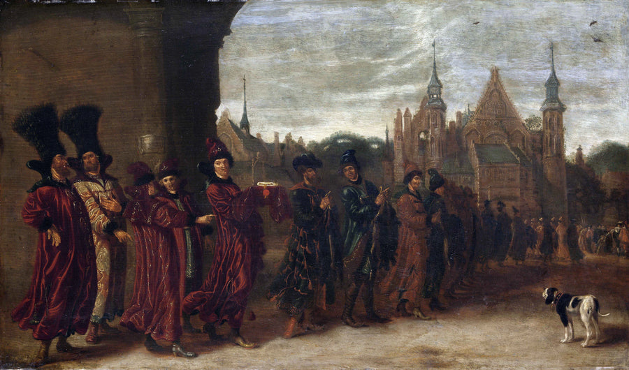 La légation du tsar de Moscovie en route vers l'Assemblée d'État à La Haye, le 4 novembre 1631 - Sybrand van Beest