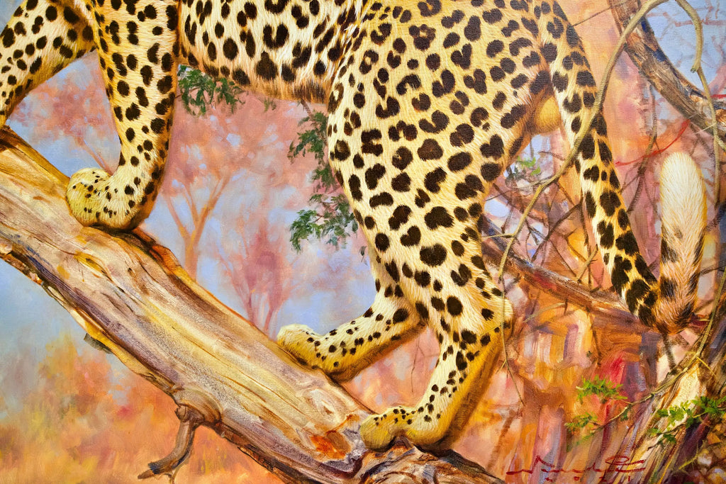 Léopard dans un arbre | 150 x 100 cm image 8 reproduction de peinture à l’huile
