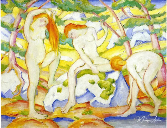 Les baigneuses - Franz Marc - Reproductions de tableaux et peintures haut de gamme