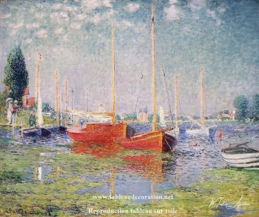 Les bateaux rouges, Argenteuil - Claude Monet - Reproductions de tableaux et peintures haut de gamme