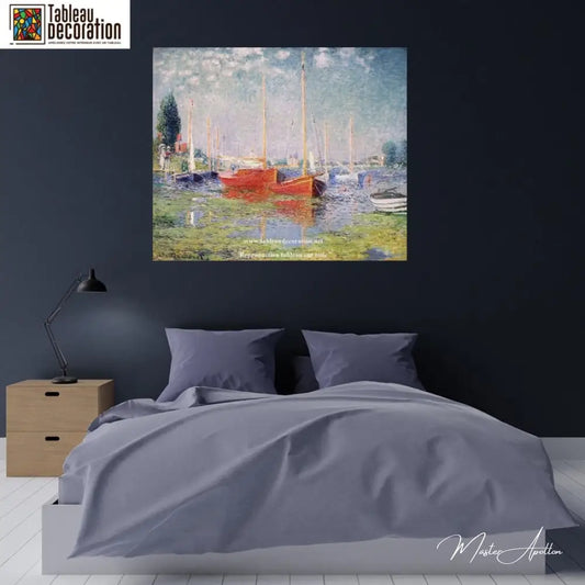 Les bateaux rouges, Argenteuil - Claude Monet - Reproductions de tableaux et peintures haut de gamme