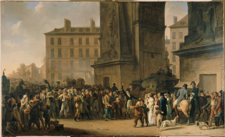 1807년의 Conscrits가 Saint-Denis 문 앞에서 행진하는 모습 - Louis-Léopold Boilly