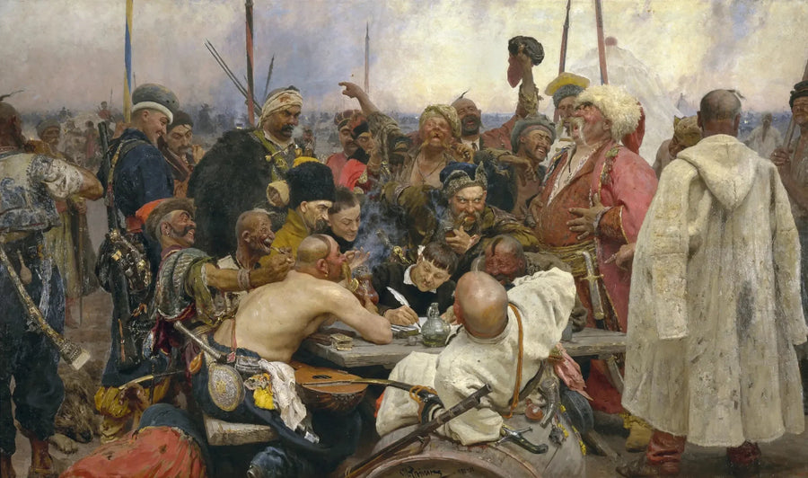 터키 술탄에게 편지를 쓰는 자포로크 코사크 - 일리야 레핀

Source:
Les Cosaques zaporogues écrivant une lettre au sultan de Turquie - Ilya Repin