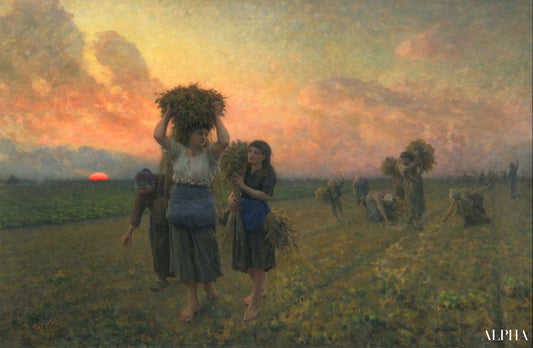 Les derniers glanings, 1895 - Jules Breton - Reproductions de tableaux et peintures haut de gamme