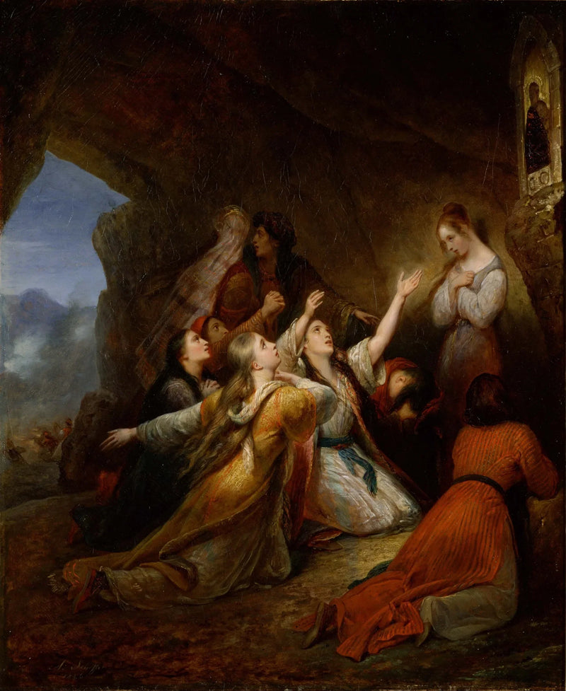 그리스 여성들이 성모 마리아의 도움을 간청하다 - Ary Scheffer