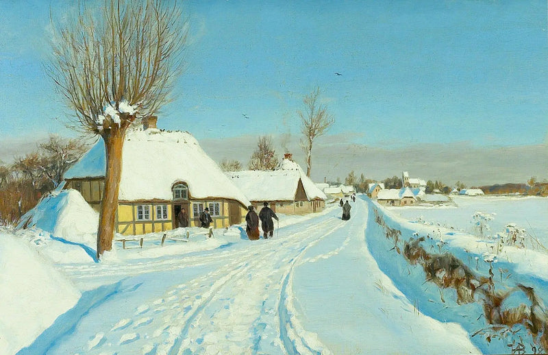 성도들은 크리스마스 아침에 교회로 향합니다. - H. A. Brendekilde

Source:
Les fidèles se dirigent vers l'église le matin de Noël. - H. A. Brendekilde