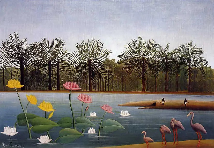 Les Flamants - Henri Rousseau image 1 copie peinte à la main à l’huile