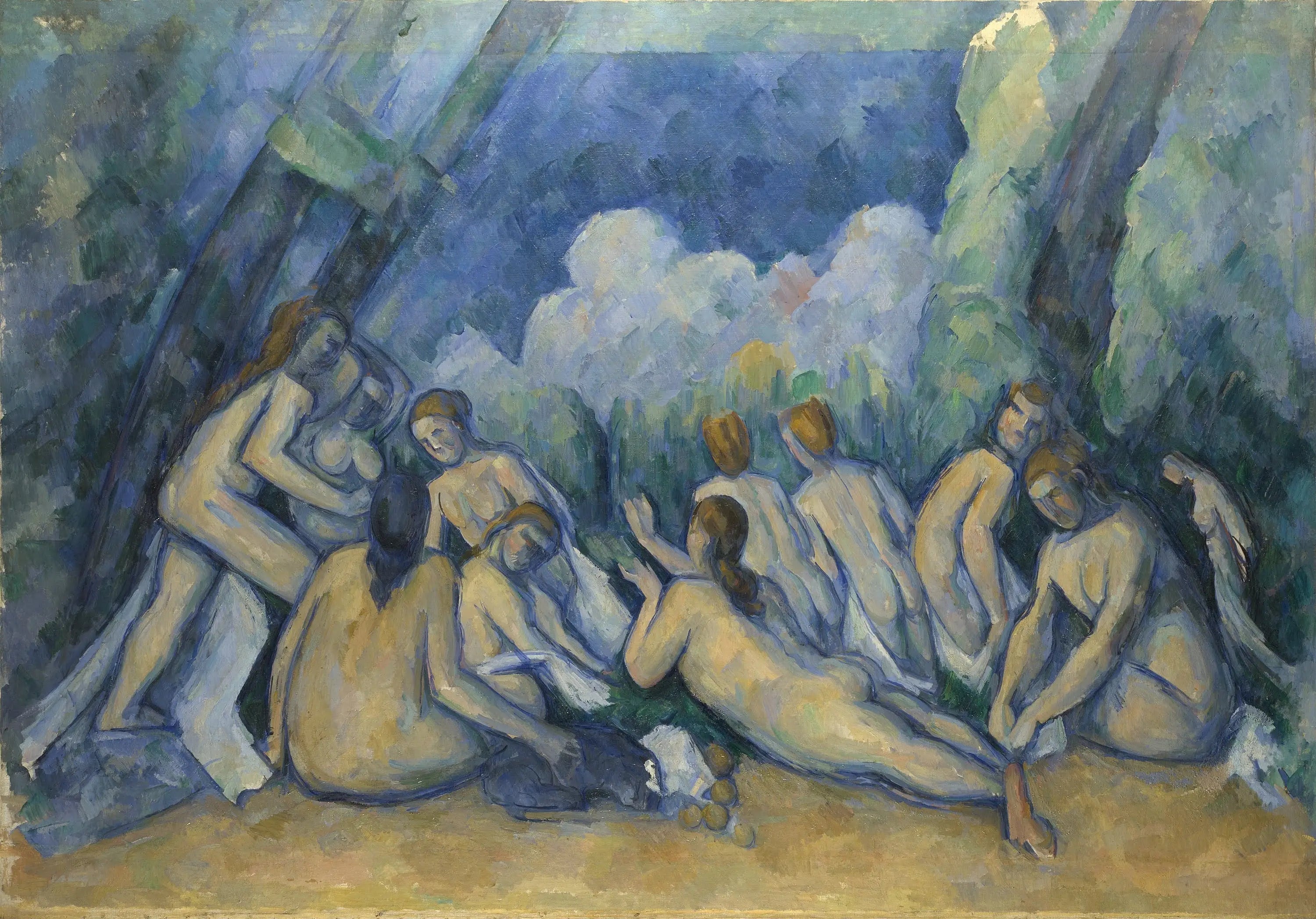 Les Grandes Baigneuses - Paul Cézanne image 1 copie de tableau peinte à la main