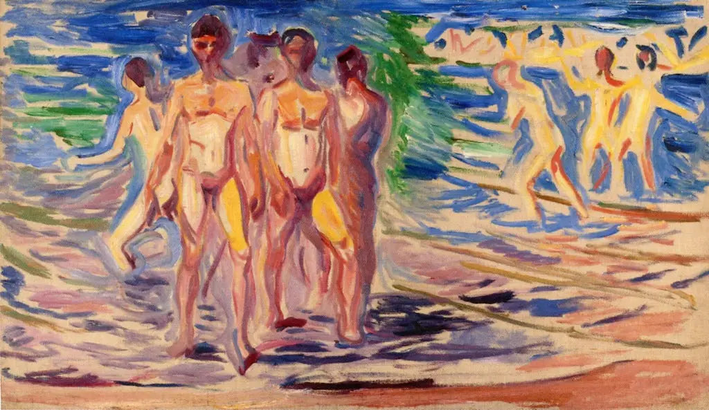 Reproduction du tableau « Les hommes se baignant - Edvard Munch » par Alpha Reproduction en peinture à l’huile