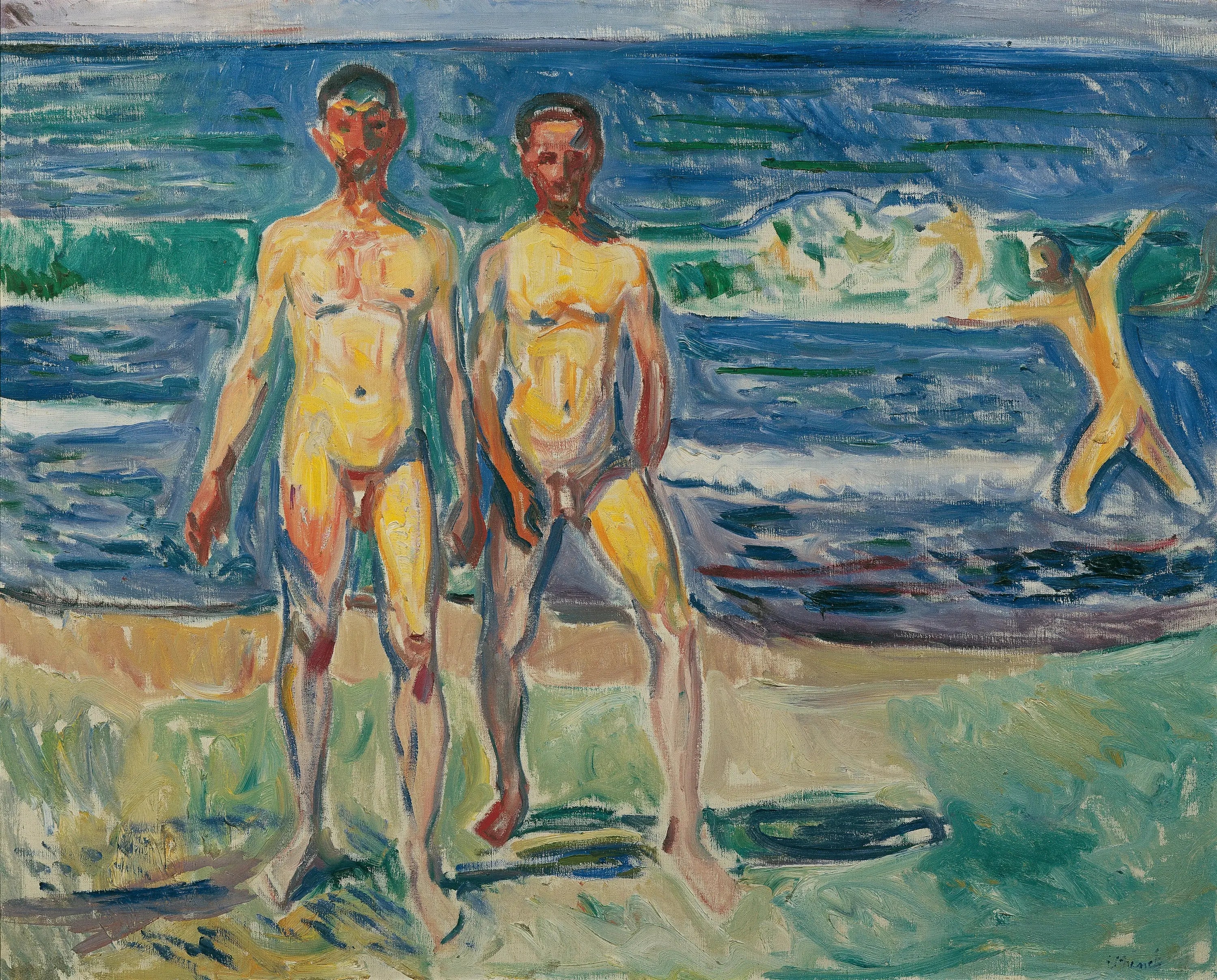 Reproduction du tableau « Les hommes se baignant - Edvard Munch » par Alpha Reproduction en peinture à l’huile