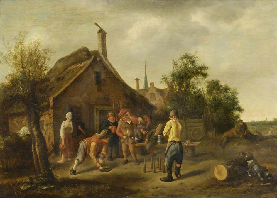 Les joueurs de quilles - Jan Steen image 1 tableau peint à l’huile sur toile