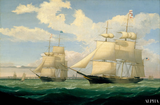 Les navires " Winged Arrow " et " Southern Cross " dans le port de Boston, 1853 - Fitz Henry Lane - Reproductions de tableaux et peintures haut de gamme