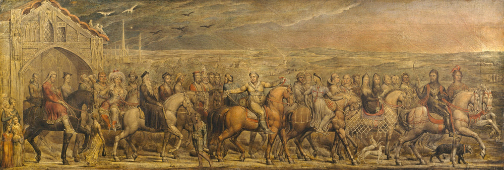 Les pèlerins de Canterbury - William Blake image 1 copie de tableau peinte à la main