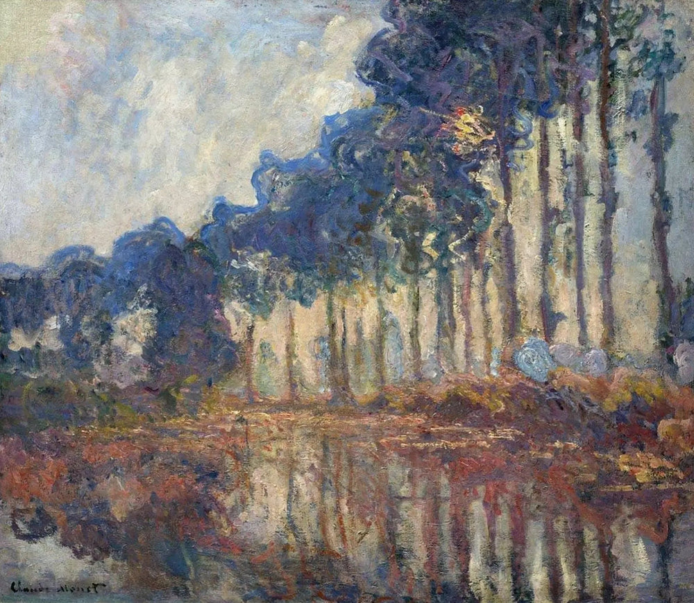 Les peupliers, autumn - Claude Monet image 1 reproduction artisanale de tableau