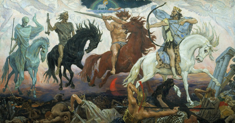 네 개의 기사들 종말의 기사 - 빅토르 바스네초프

Source:
Les Quatre Cavaliers de l'Apocalypse - Viktor Vasnetsov