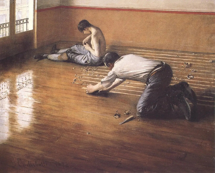 바닥재를 다듬는 사람들 - 귀스타브 카유보트