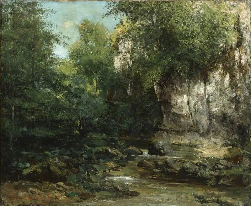 Les rives d'un ruisseau - Gustave Courbet image 1 copie de tableau peinte à la main
