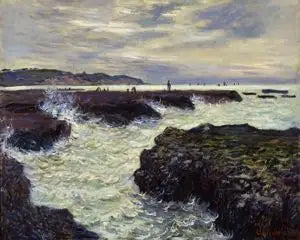 포르빌의 바위, 썰물 때. - Claude Monet