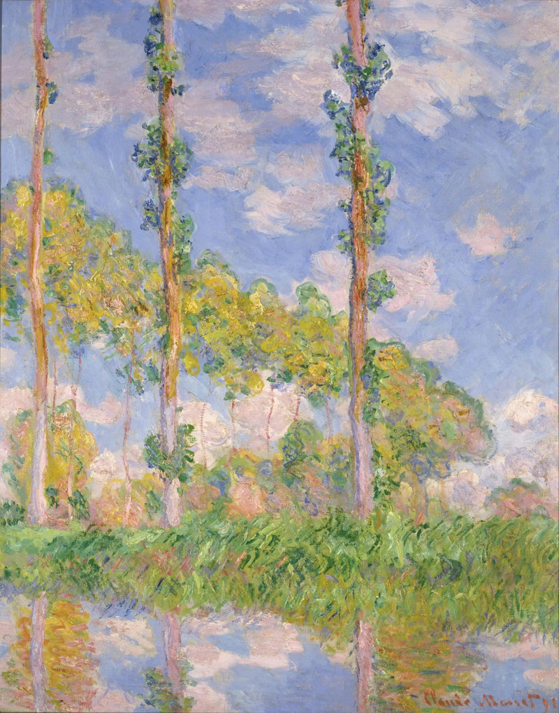 세 그루의 나무, 여름 - Claude Monet