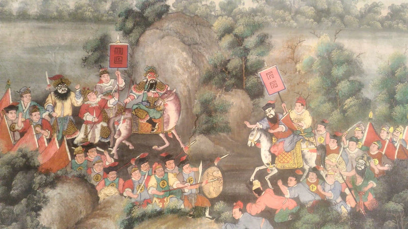 Les Trois Royaumes, panneau 7 de Wat Bowonniwet - Ateliers de Wat Bowonniwet