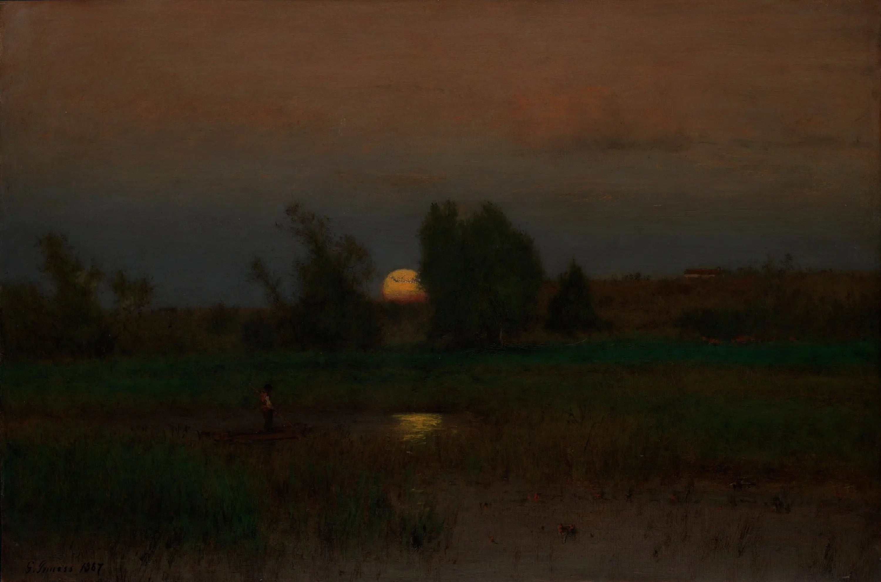 Lever la lune - George Inness image 1 tableau peint à l’huile sur toile