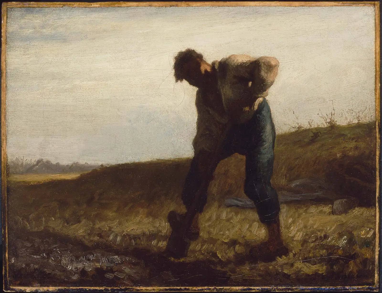 L’homme retourne la terre - Jean-François Millet - Alpha Reproduction