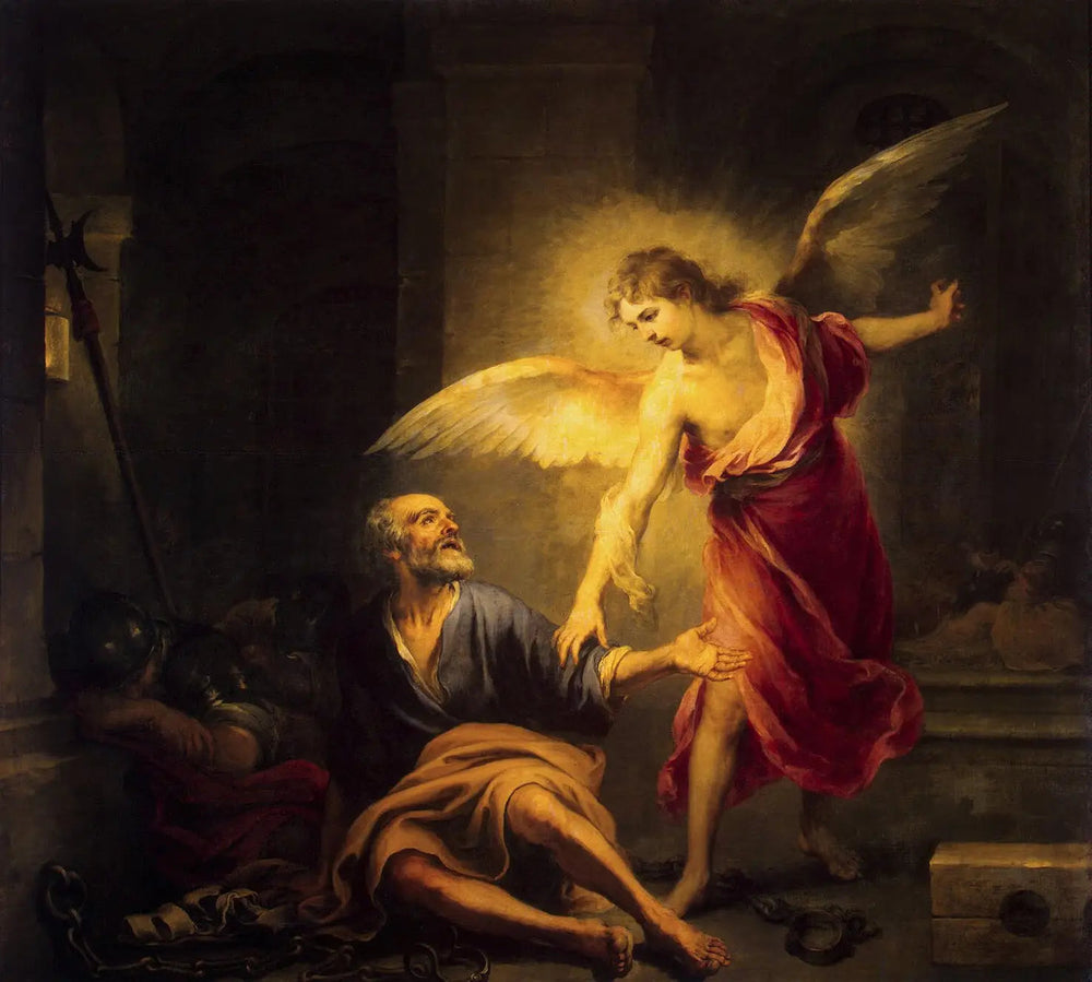 Libération de Saint-Pierre - Bartolomé Esteban Murillo image 1 copie de tableau peinte à la main