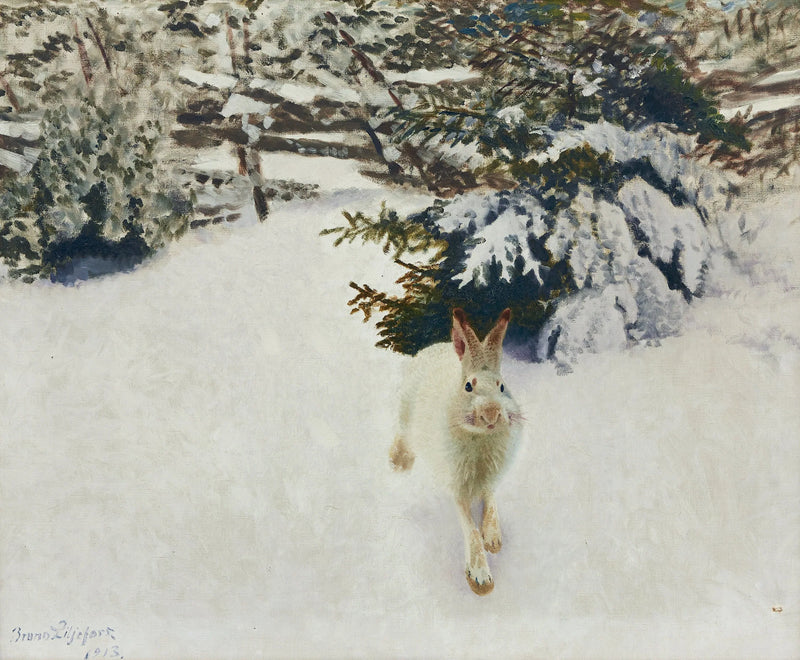 Lièvre dans un paysage hivernal - Bruno Liljefors