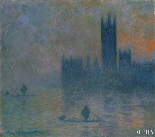 Londres, le Parlement (Effet de brouillard) (W 1609) - Claude Monet - Reproductions de tableaux et peintures haut de gamme