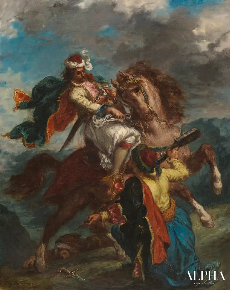 Lutte entre un Turc et un Grec - Eugène Delacroix - Reproductions de tableaux et peintures haut de gamme