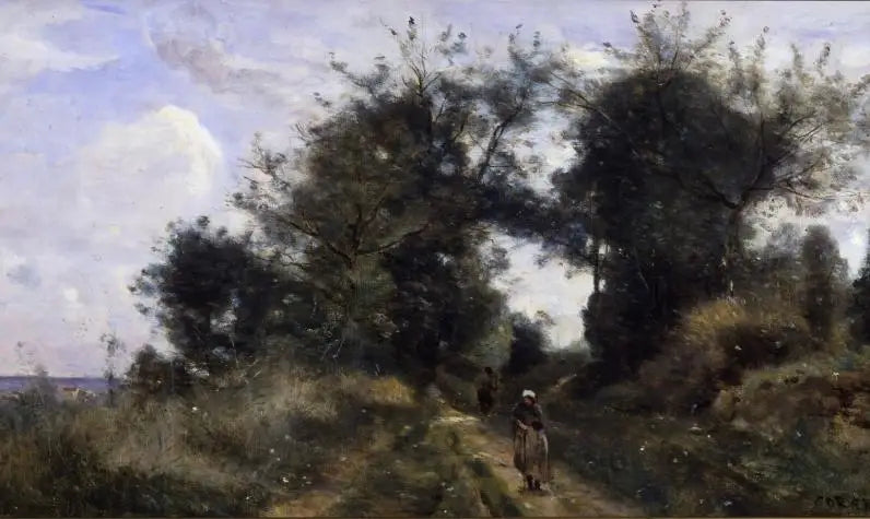 Luzancy. Le chemin des vieux - Jean-Baptiste Camille Corot - Alpha Reproduction