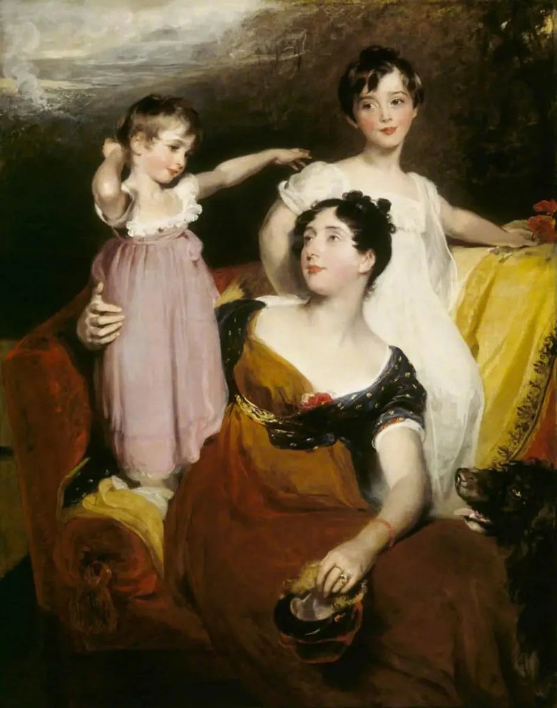 리디아 엘리자베스 호어, 레이디 애클랜드 (1786-1856)와 그녀의 두 아들 토마스, 나중에 11대 Bt (1809-1898)와 아서 (1811-1857) - 토마스 로렌스