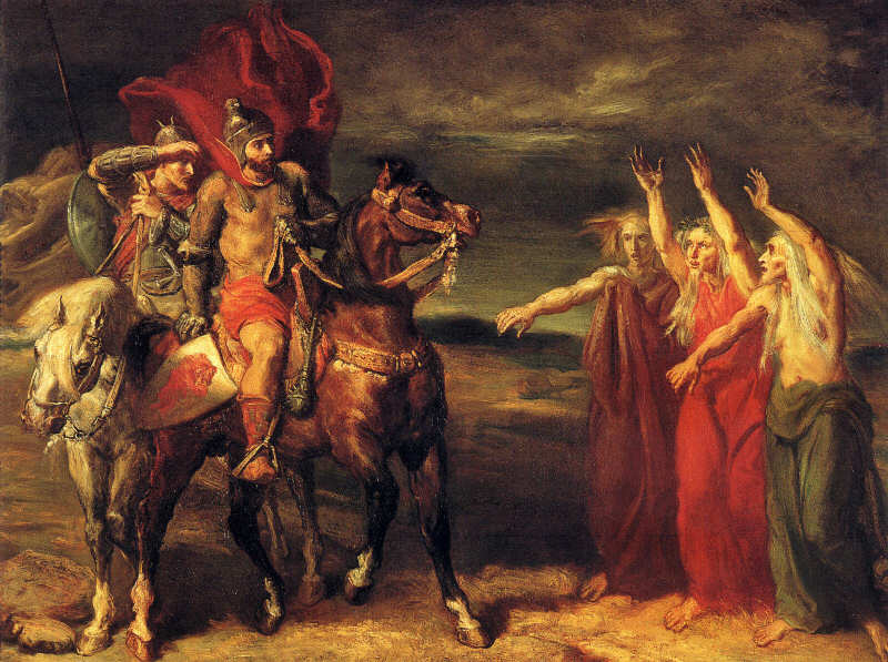 Macbeth et les trois sorcières - Théodore Chassériau image 1 copie peinte à la main à l’huile