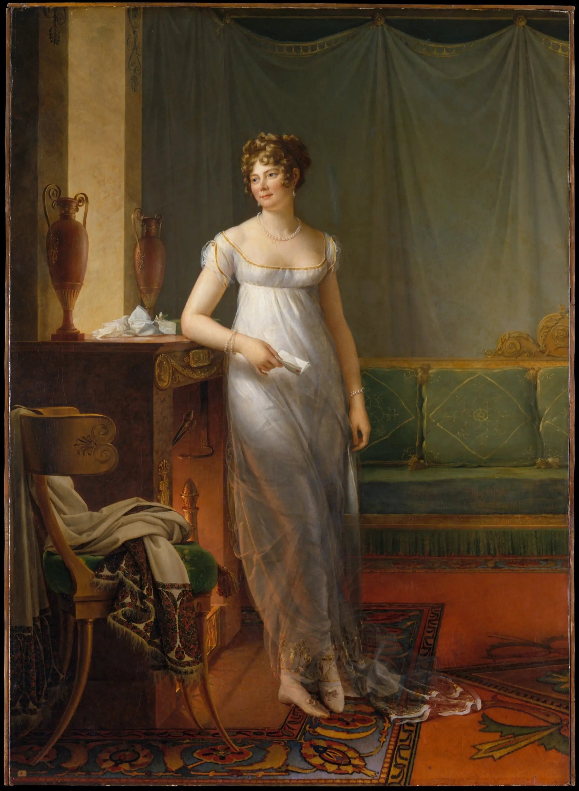 Madame Charles Maurice de Talleyrand Périgord (1761–1835) - François Gérard image 1 reproduction artisanale de tableau