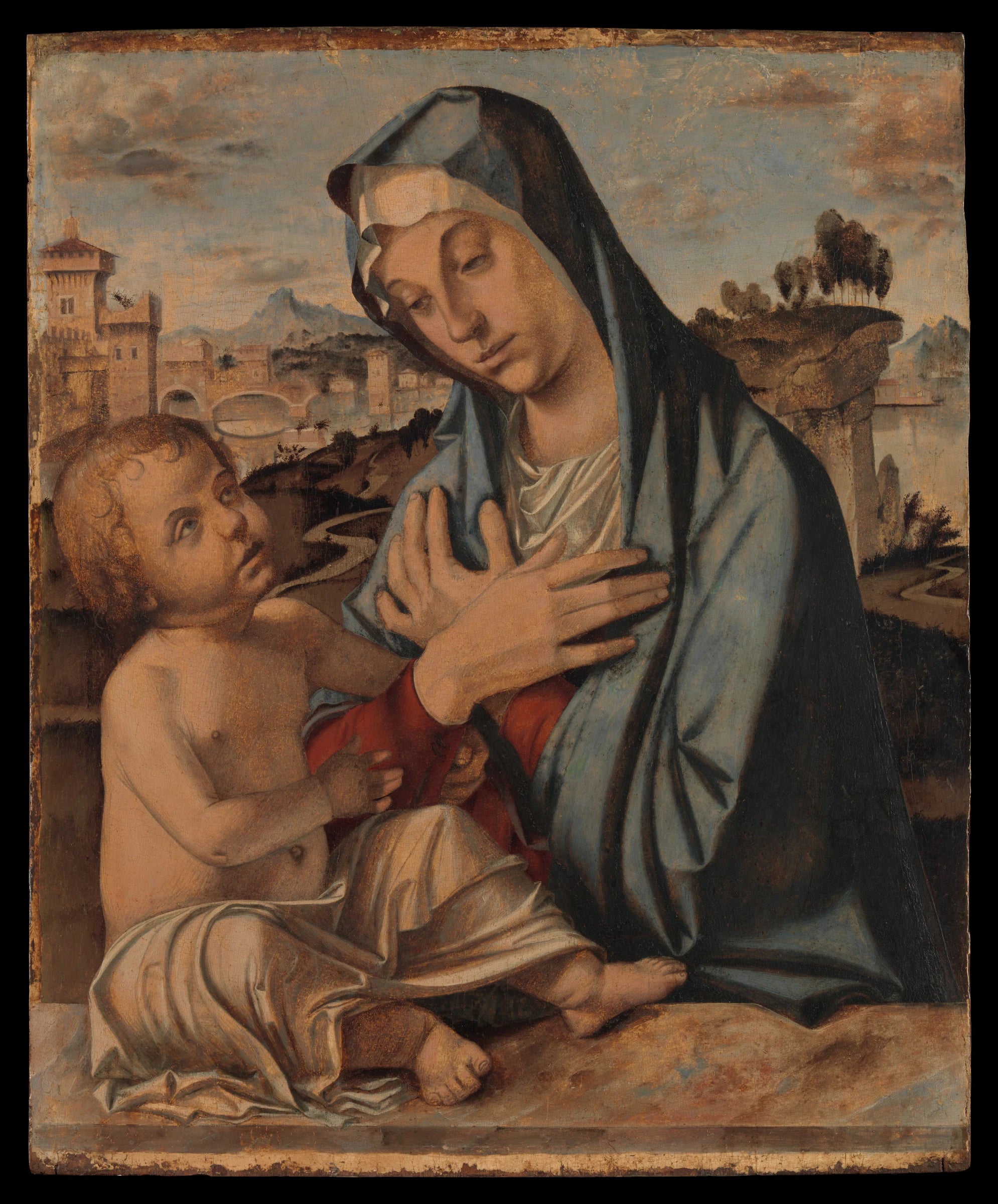Madonna Adoring the Child - Bartolomeo Montagna (Bartolomeo Cincani)