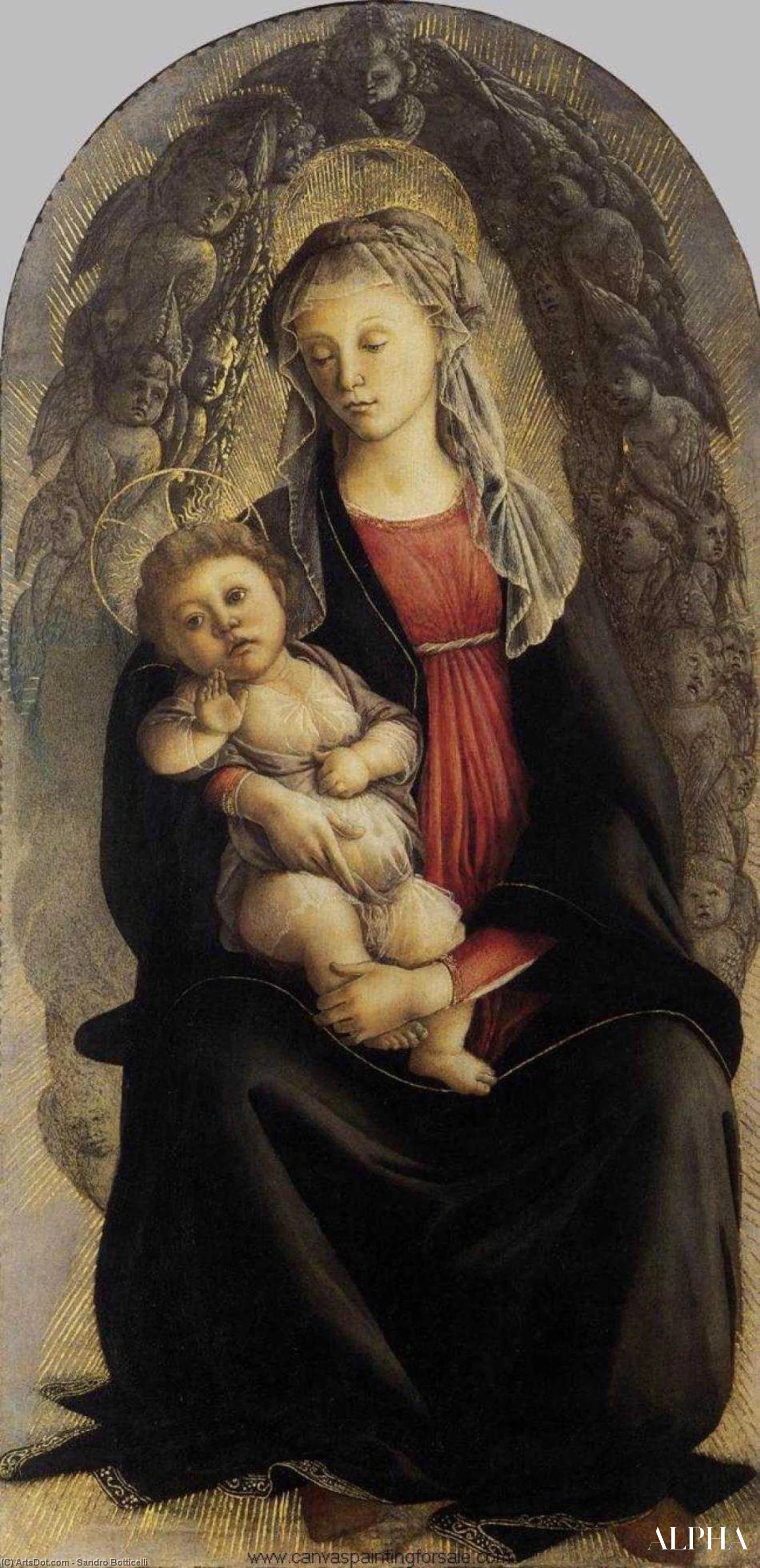 아기 예수를 안은 마돈나와 영광 - Sandro Botticelli - 고급 그림 및 회화 복제본