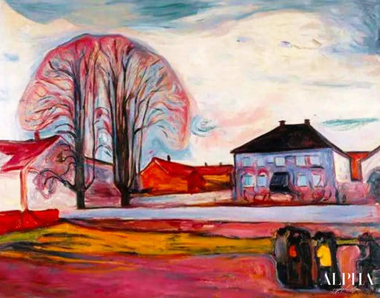 Maison à Aasgaardstrand - Edvard Munch - Reproductions de tableaux et peintures haut de gamme