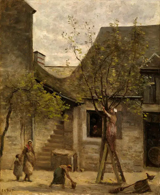 Maison de paysans à Fontainebleau - Jean-Baptiste Camille Corot - Alpha Reproduction